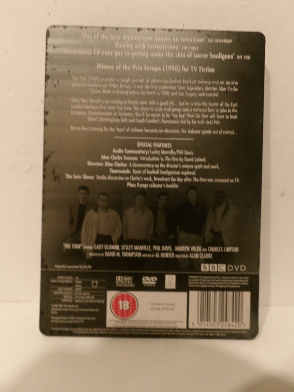 Back cover of a DVD movie case for 'The Film: Sex and Violence' showing printed text, cast photos, and a barcode on a light background.