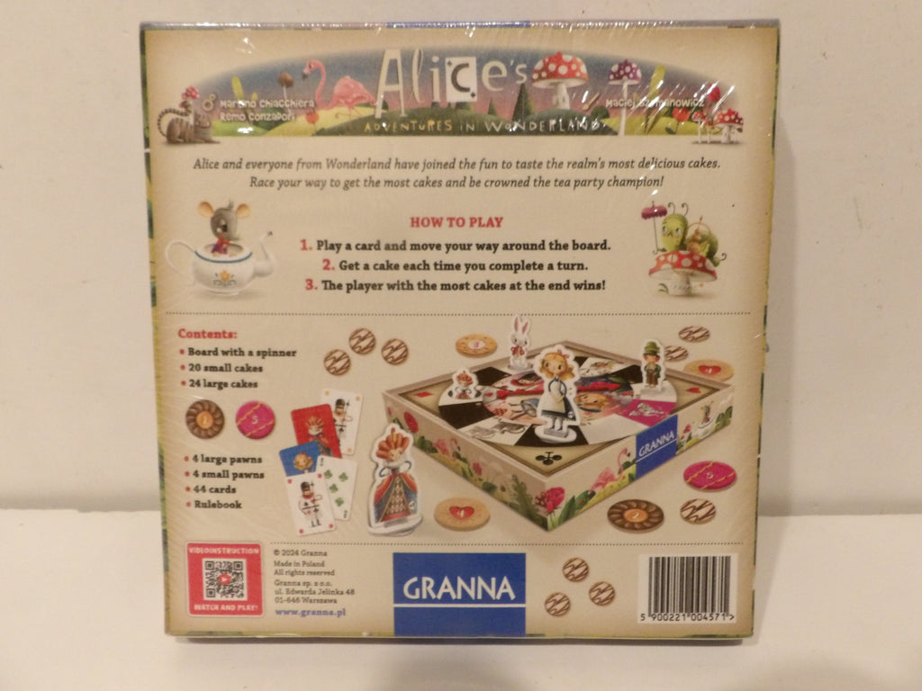 Granna Alice in Wonderland | Board Game | 2–4 Players | Ages 6+ - box rear.