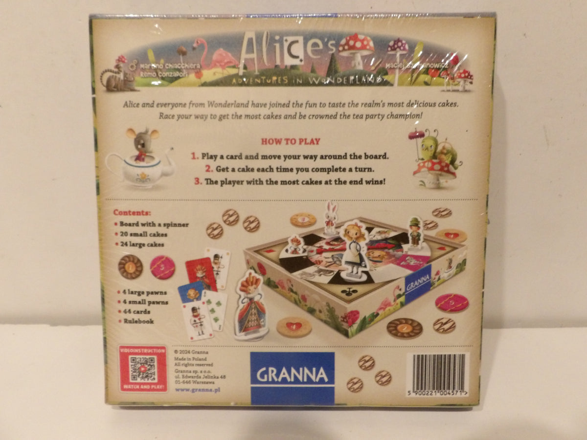 Granna Alice in Wonderland | Board Game | 2–4 Players | Ages 6+ - box rear.