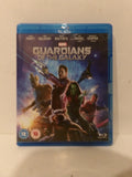 A physical copy of the Marvel Guardians of the Galaxy Blu-ray case, showing the front cover art and blue plastic case on a plain light background.