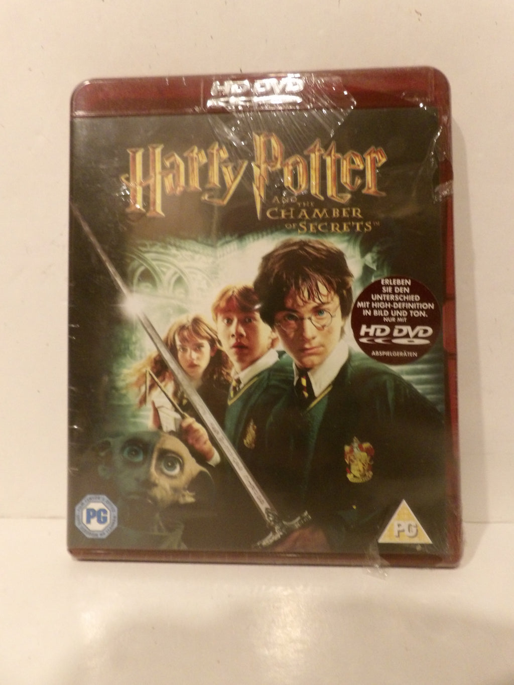 Harry Potter and the Chamber of Secrets HD DVD box set in its original shrink wrap, displayed against a plain off-white background.