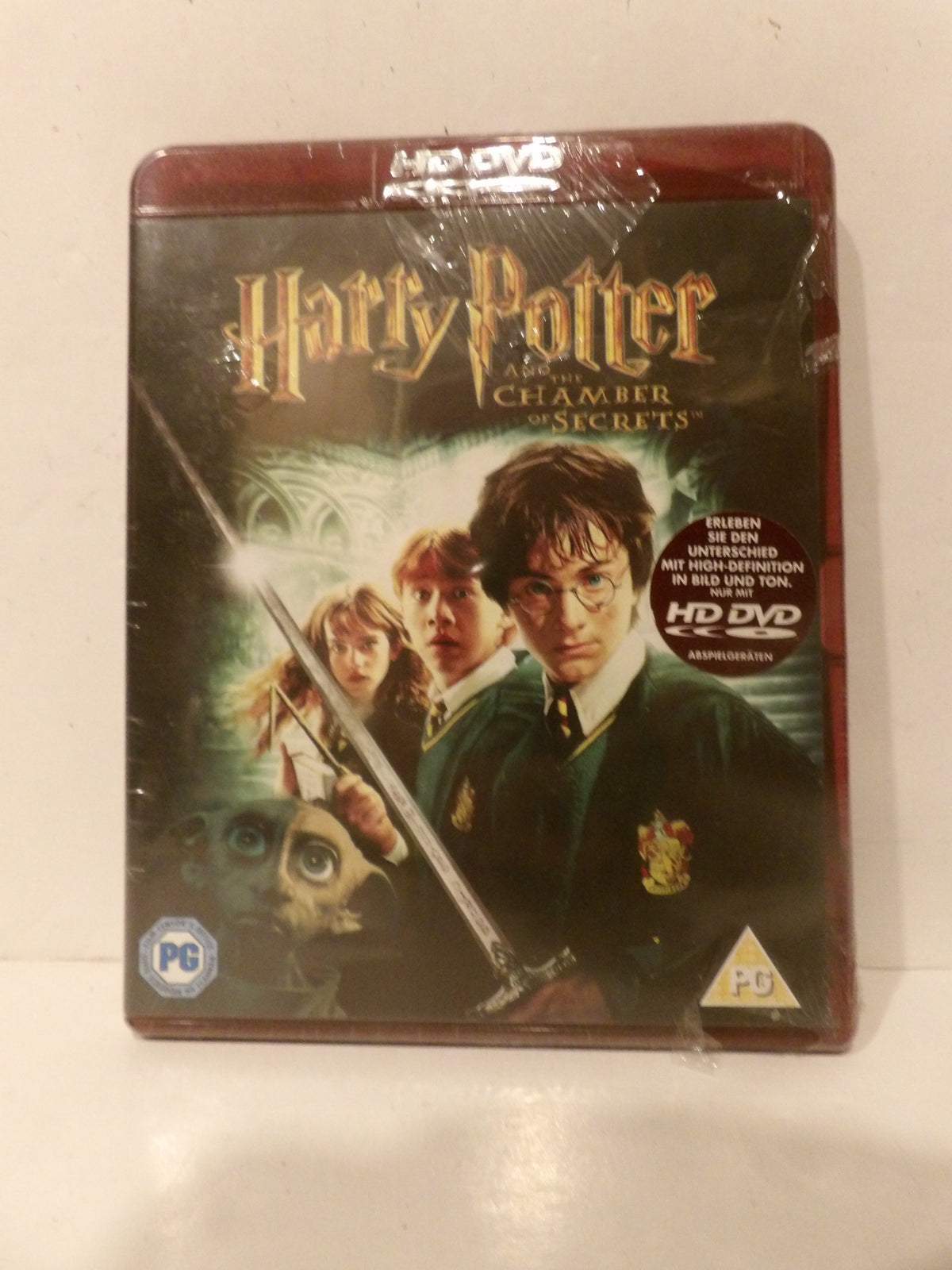 Harry Potter and the Chamber of Secrets HD DVD box set in its original shrink wrap, displayed against a plain off-white background.