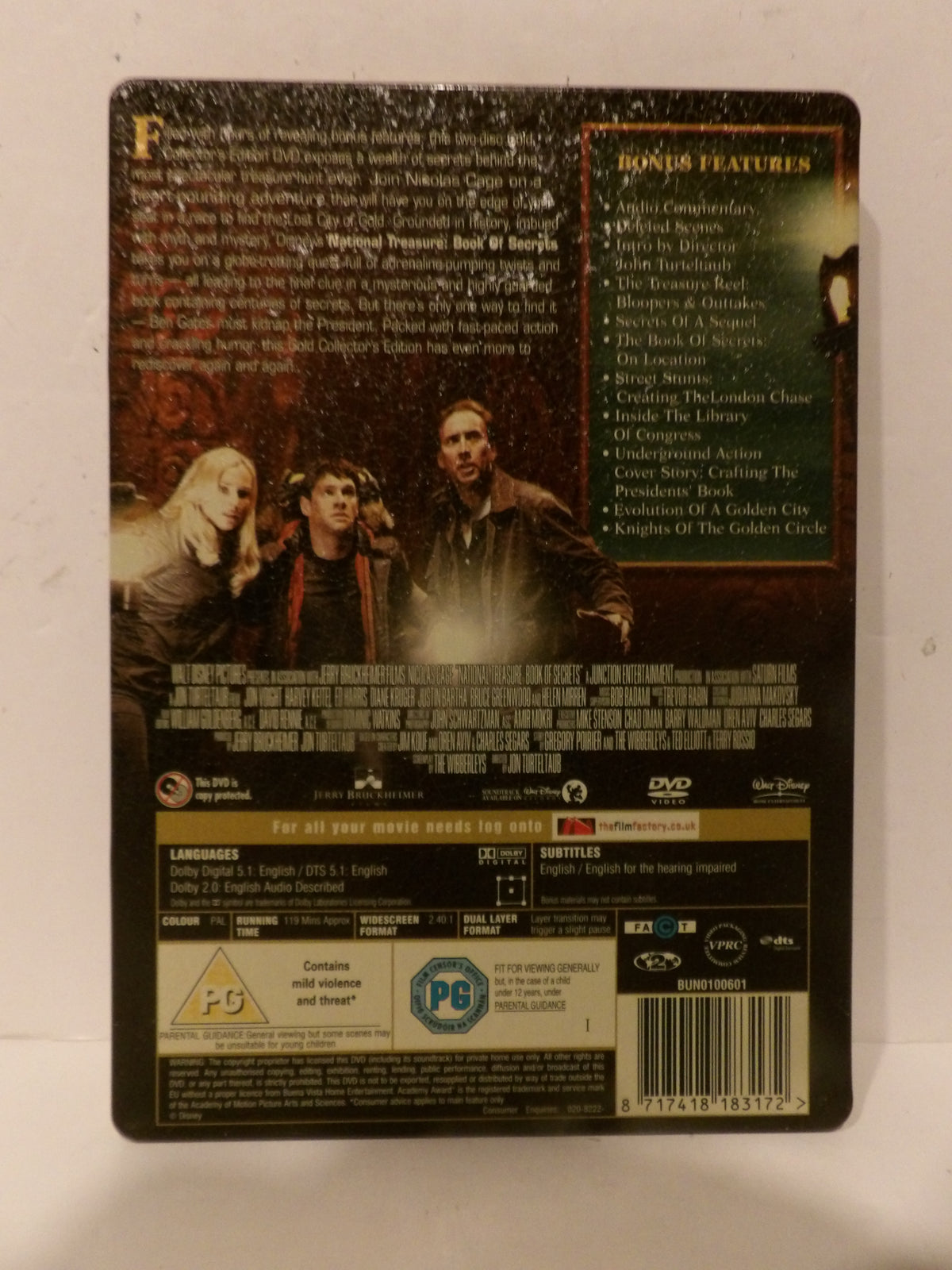 The back cover of a DVD case for 'Fame: The Musical' showing the title, synopsis, bonus features, cast, and rating information on a light background.
