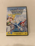 Pokémon Heroes: The Movie DVD cover shown standing upright against a plain off-white background.