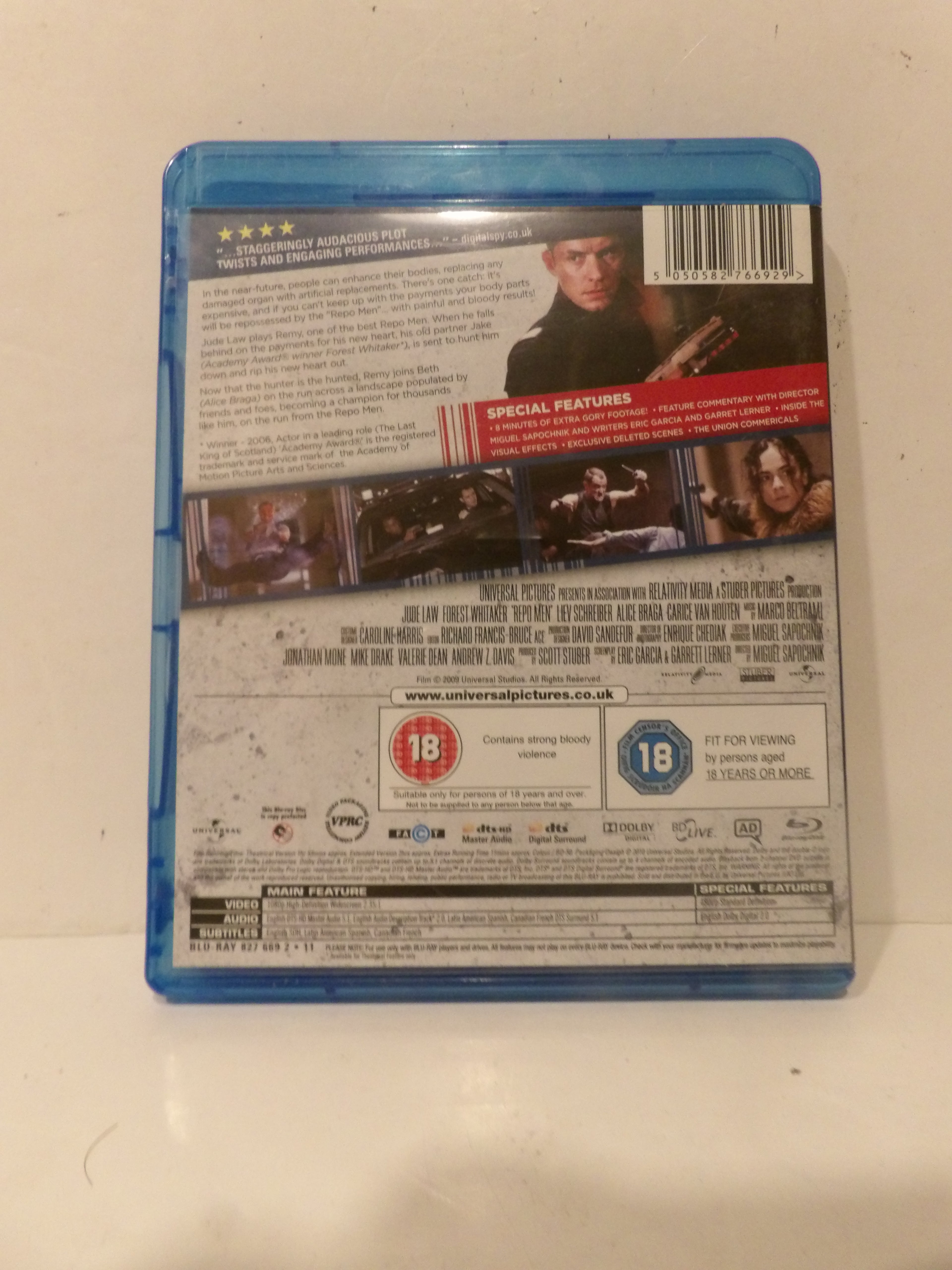 Repo Men | Jude Law | UK | Blu-Ray - Back Cover