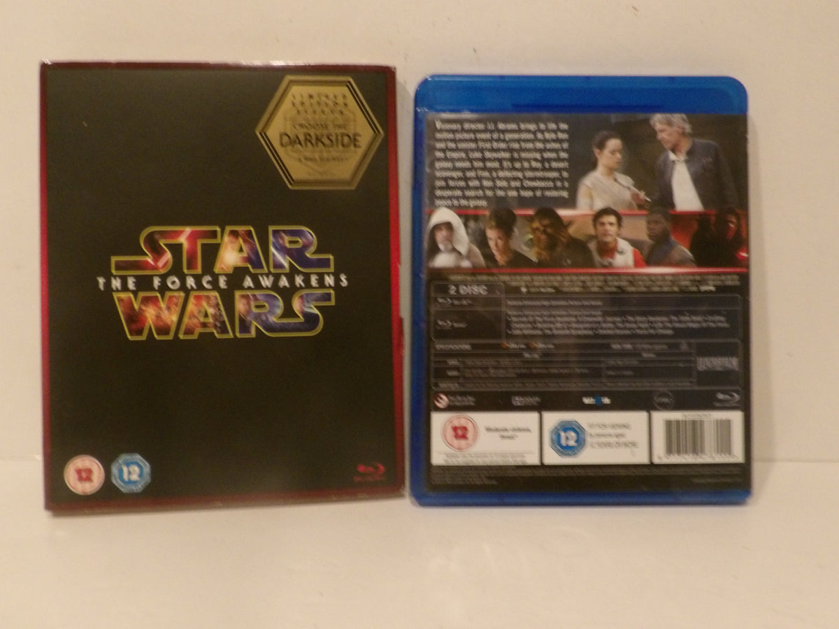 Star Wars: The Force Awakens Darkside Edition Blu-ray case shown from the front and back on a plain white background.