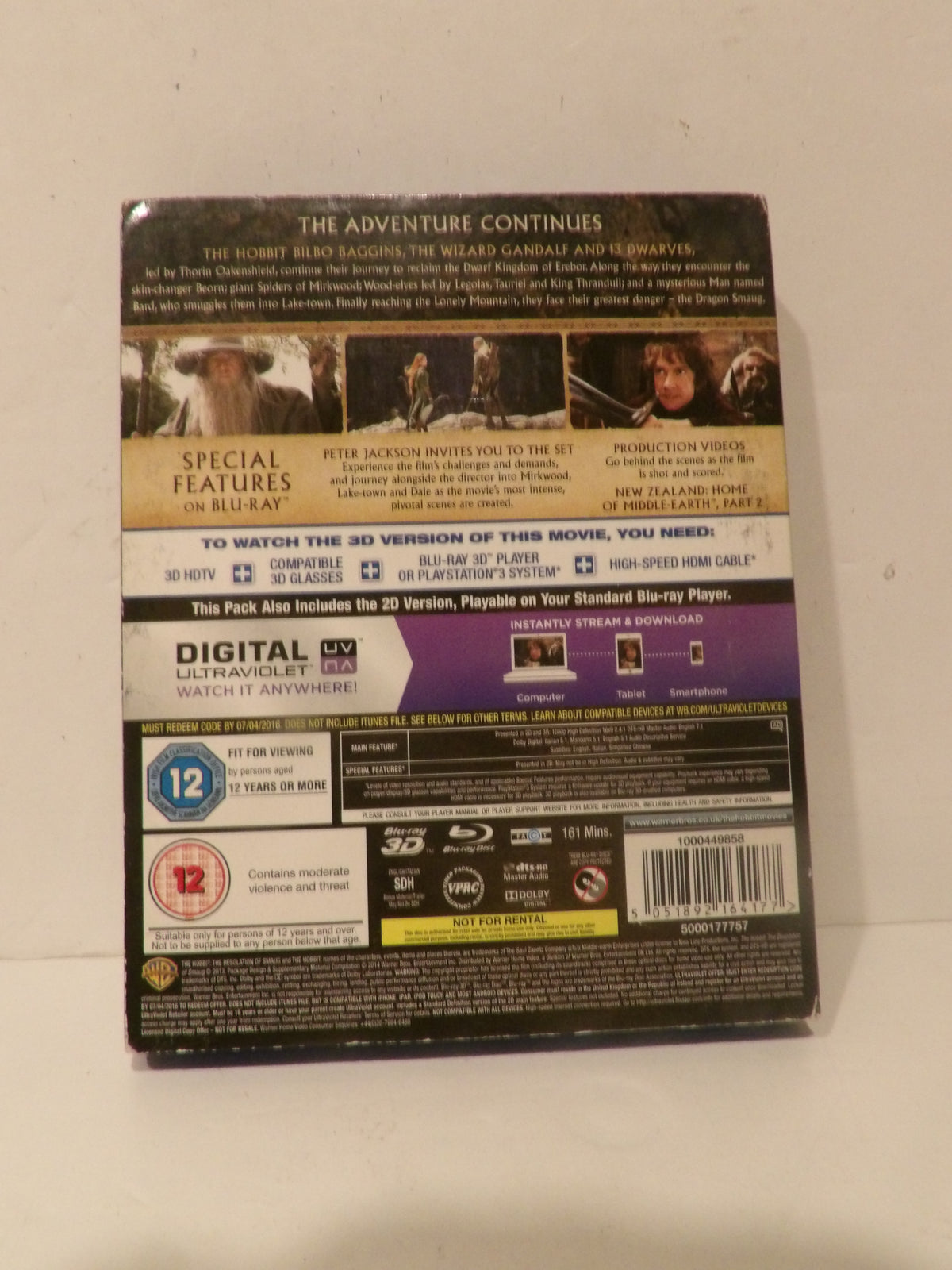 Back cover of a Blu-ray movie case for 'The Adventure Continues' shown against a plain off-white background.