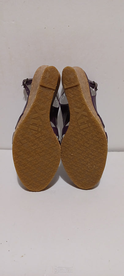 Xti - Sandalia - Wedge Heel, Heel Strap - Violet - Brand New image 8