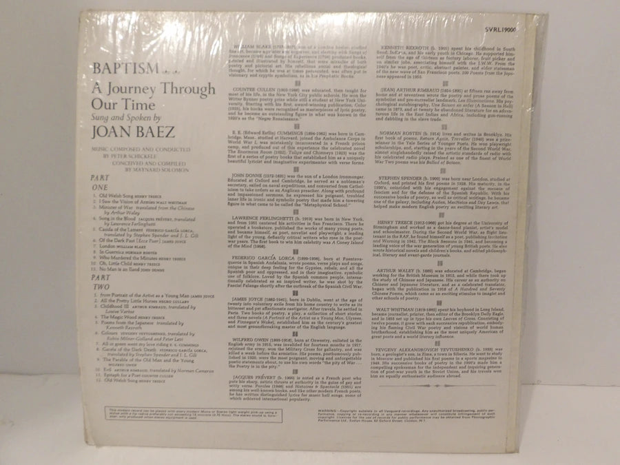 Joan Baez - Baptism - LP - Vanguard - Great Condition image 1