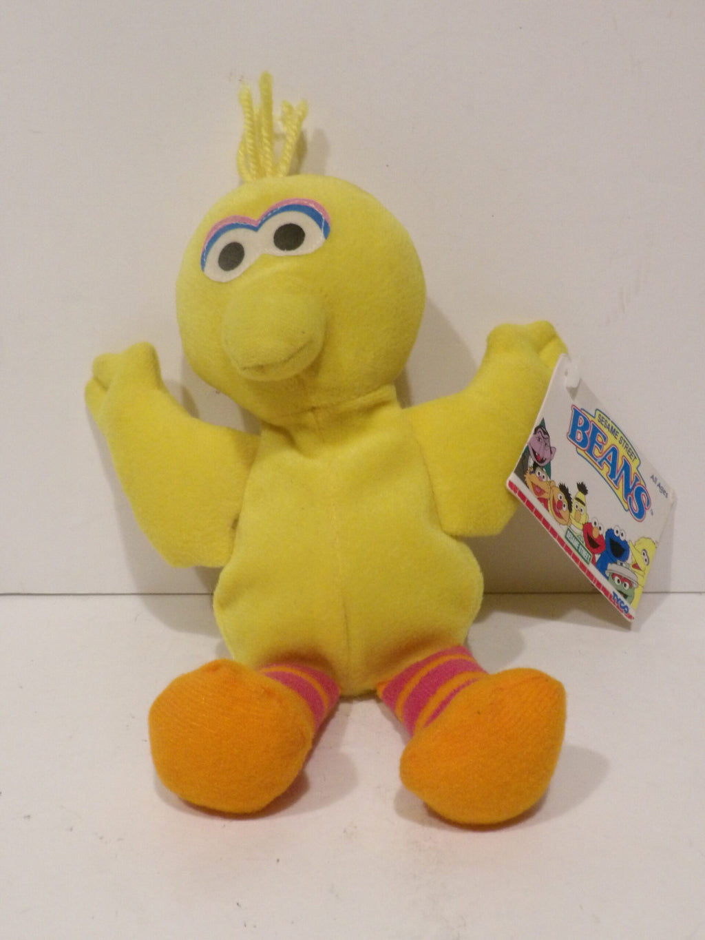 Sesame Street 8” Big Bird Tyco Vintage 1997 Collectible Plush Bean Bag Toy image 0