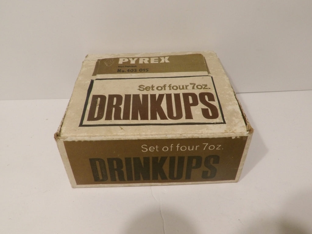 4 Vintage 1970s Pyrex / JAJ 7oz Drinkup Cups Grey Original Box - Great Condition image 1
