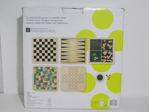 Wooden 6-in-1 Games Compendium image 1