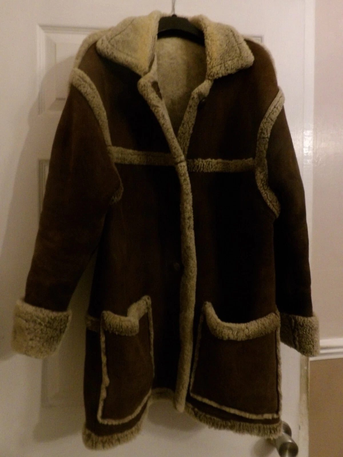 Vintage Leathermaster Brown Faux Shearling Sheepskin Jacket image 1