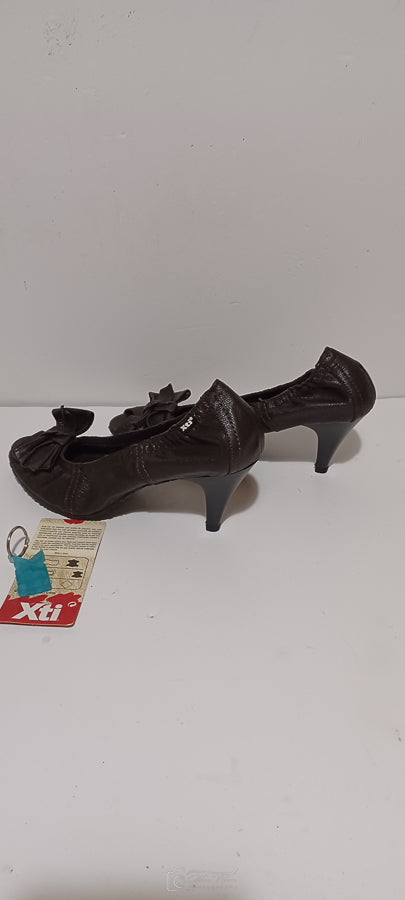 Xti - Sra - Ladies Heel - Bow - Brown - Brand New image 2