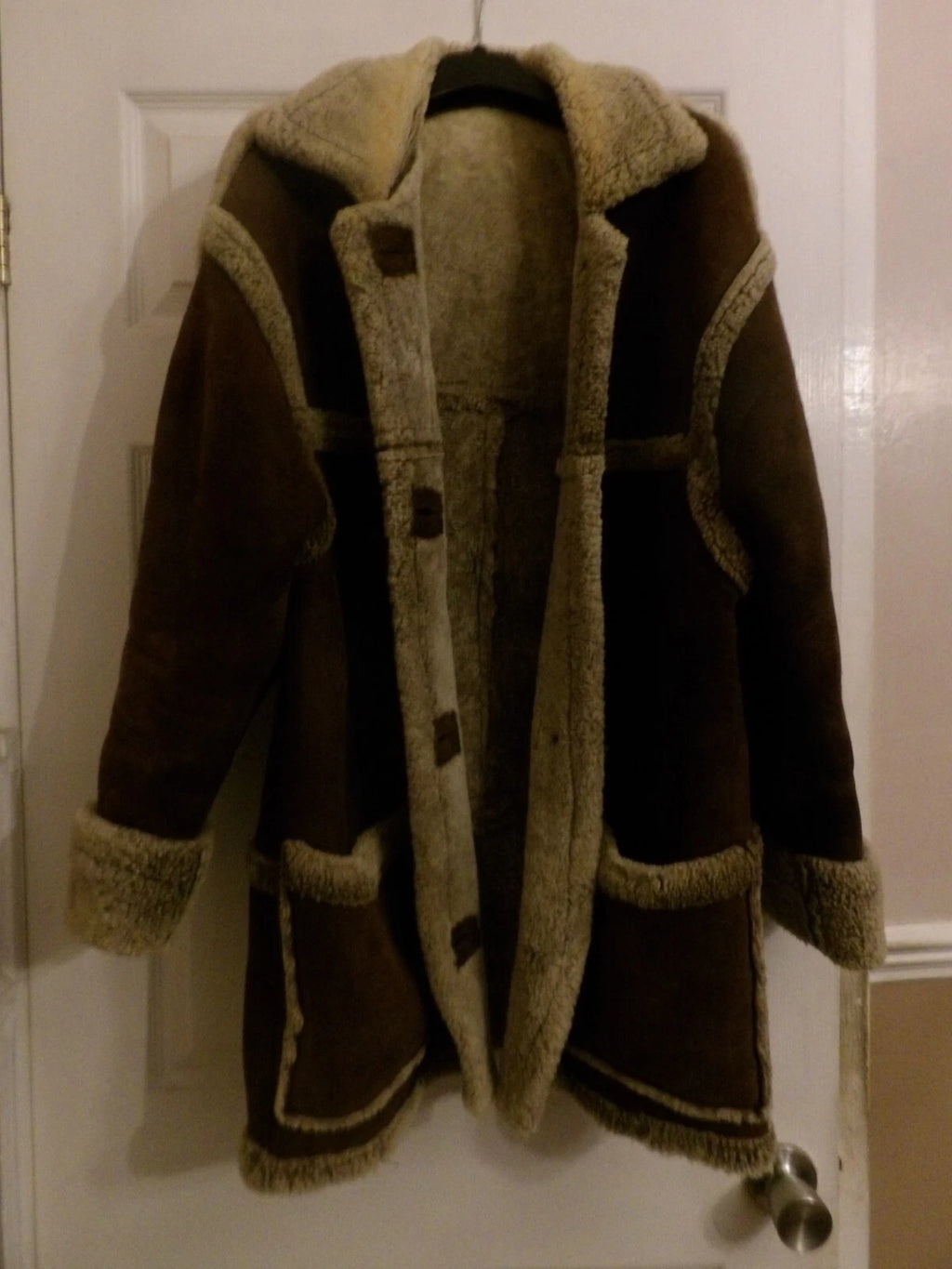 Vintage Leathermaster Brown Faux Shearling Sheepskin Jacket image 0