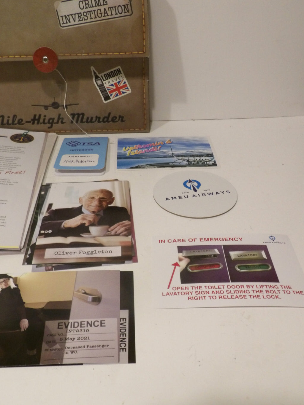 University Games, Murder, Mystery, Party Case Files, Fire in Adlerstein - Great Unused Condition image 5