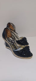 Hoyvoy - Bow - Wedge - Heel Strap - Black - Brand New - 6/39, Black image