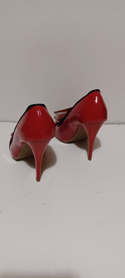 Xti - Chombinado - Ladies Heel - Front Buckle - Red - Brand New image 3