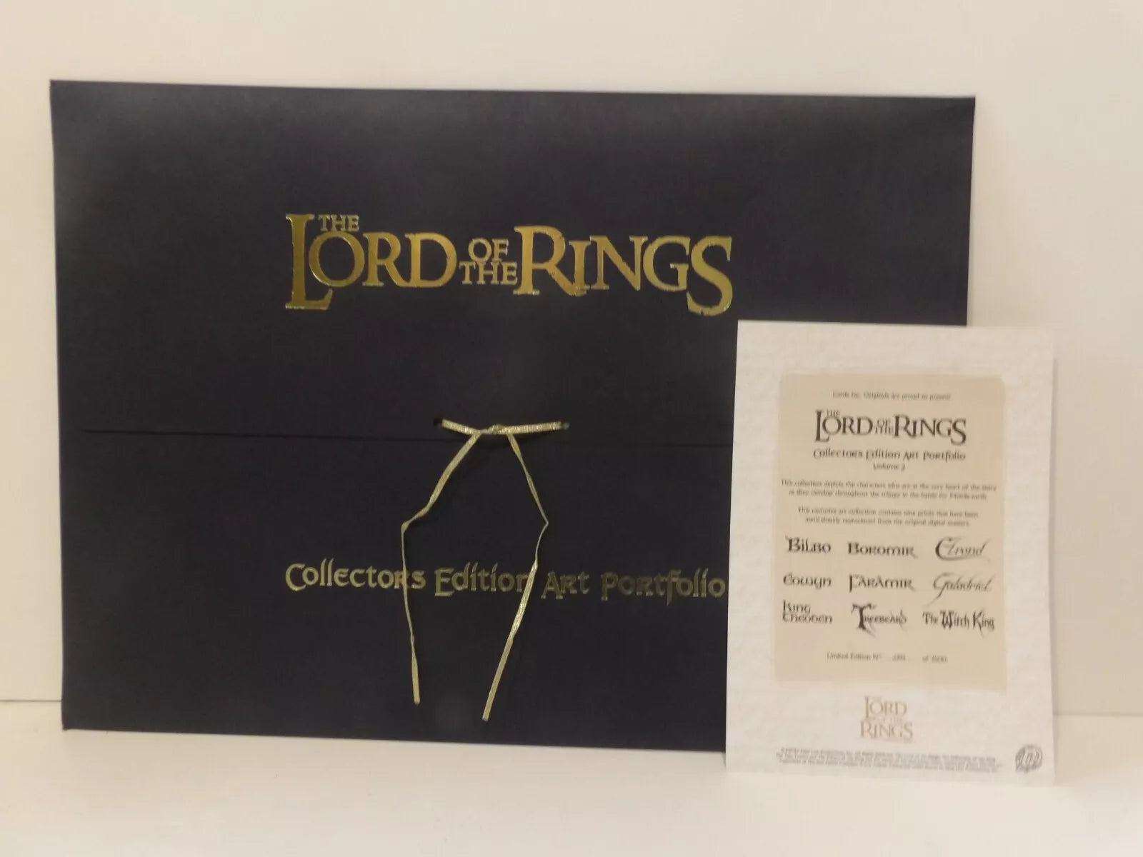 LOTR Collectors Edition Art Portfolio of 9 Lithographs Certificate Of Authenticity - OA image 0