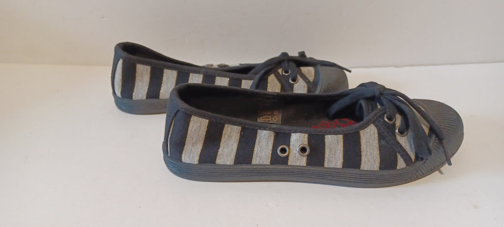 Hoyvoy - Textile - Black - Flat - Laced Up - Stripe - Brand New image 4