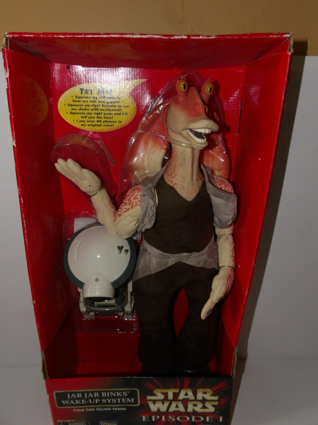 UK Rare - Jar Jar Binks Wake Up System Figure Pit Droid Star Wars, Episode 1 image 0