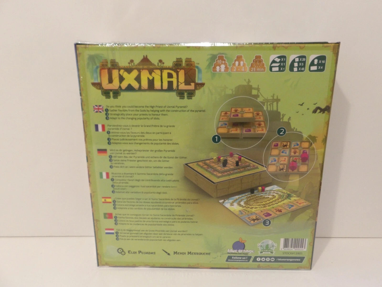 Uxmal Board Game - Blue Orange - BNFS - Build the Great Pyramid of Uxmal & Claim image 3