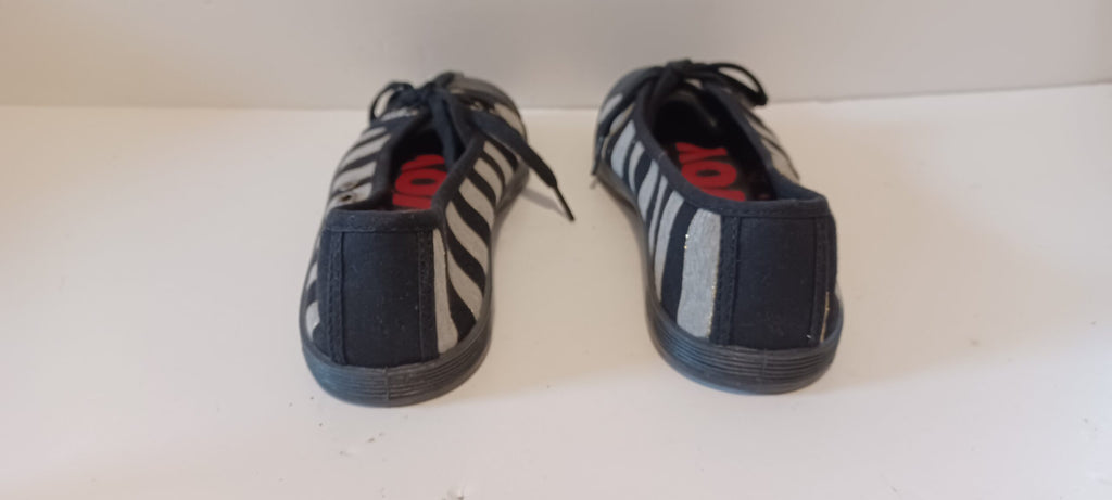 Hoyvoy - Textile - Black - Flat - Laced Up - Stripe - Brand New image 2