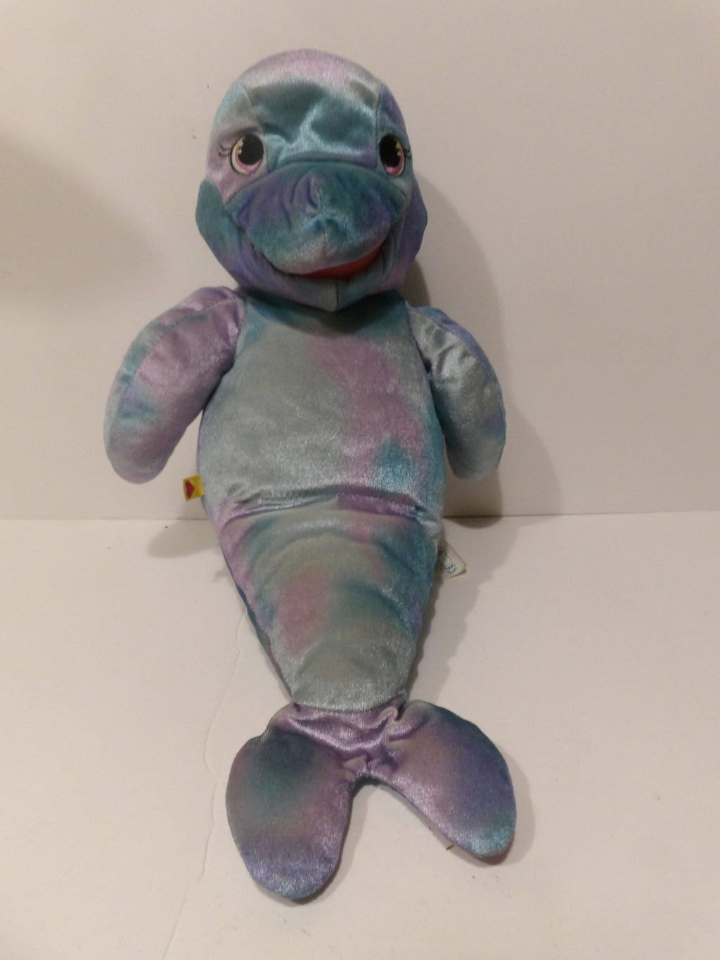 Build a Bear Dolphin Plush Soft Toy, BAB - Hand Puppet Blue & Purple Shiny - No Voice image 0