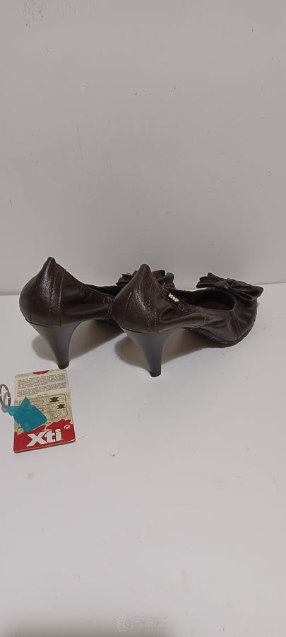 Xti - Sra - Ladies Heel - Bow - Brown - Brand New image 4