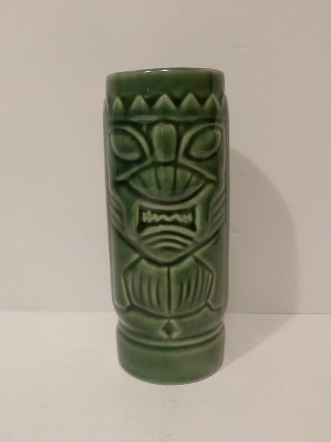 Tiki - Sculptural Cocktail Drinkware - Green Ceramic - Collectable Mug - Unused Condition image 0