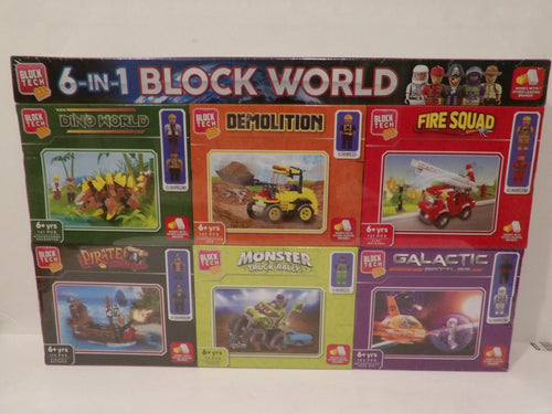 Block Tech 6 in 1 Block World Giant Set - BNIP - 6 sets, 764 Pieces, 10 figures image 0