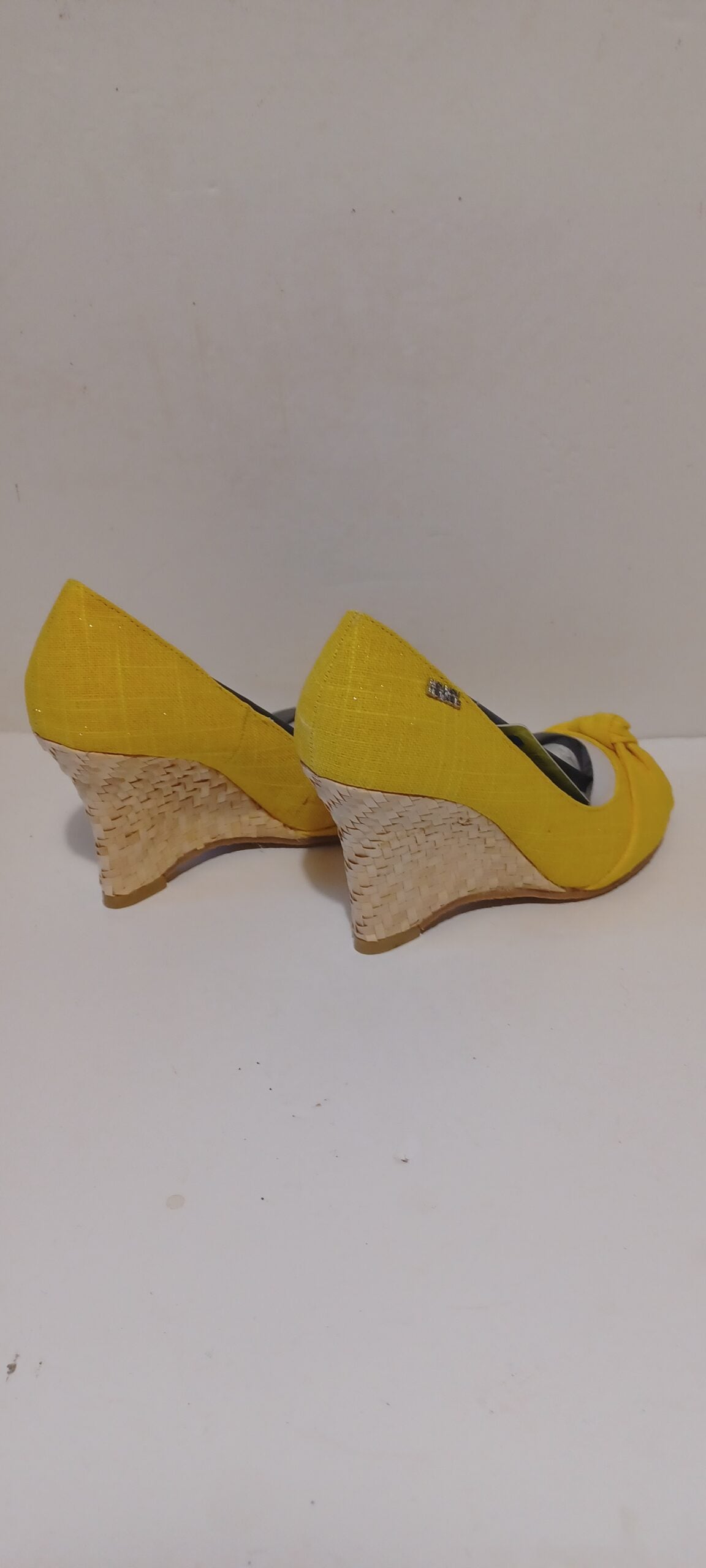 Hoyvoy - Textil Sparkle - Wedge - Toeless - Yellow - Brand New image 4