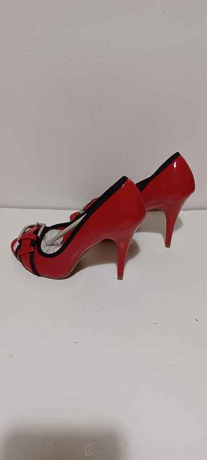 Xti - Chombinado - Ladies Heel - Front Buckle - Red - Brand New image 2
