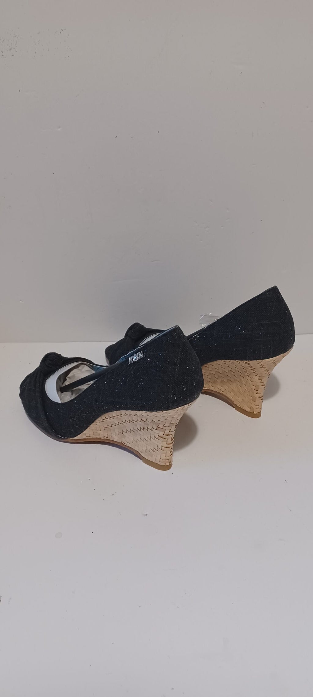 Hoyvoy - Textil Sparkle - Wedge - Toeless - Black - Brand New image 5