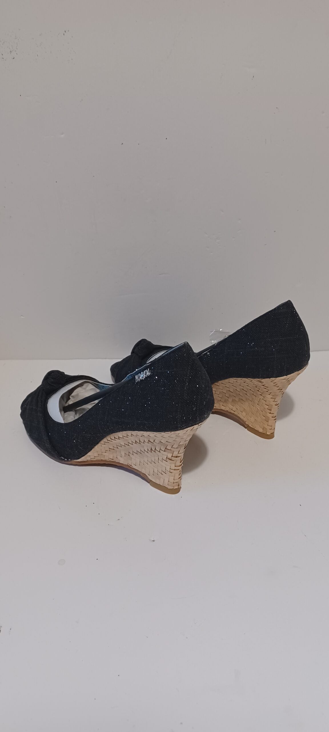 Hoyvoy - Textil Sparkle - Wedge - Toeless - Black - Brand New image 5