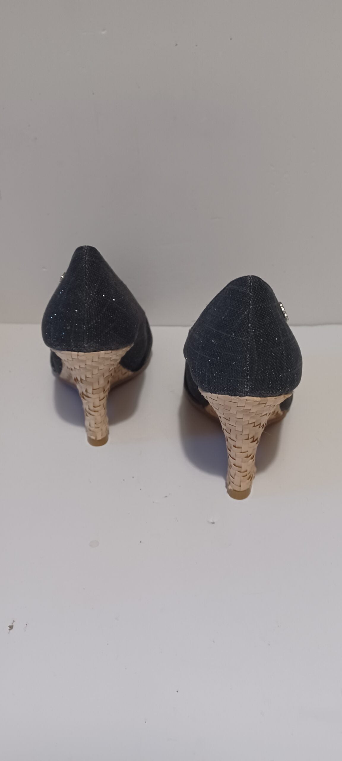 Hoyvoy - Textil Sparkle - Wedge - Toeless - Black - Brand New image 4