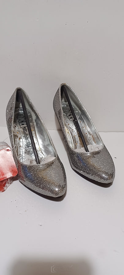 Xti - Zapato - Glitter - Silver/Grey - Heel - Brand New image 4