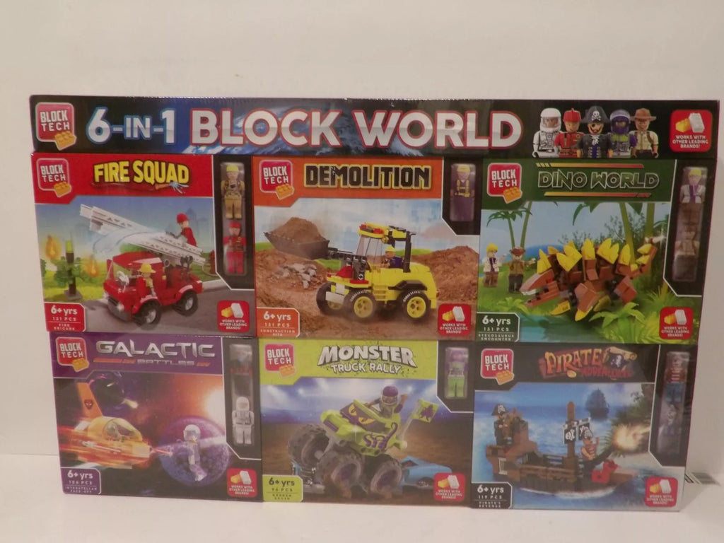 Block Tech 6 in 1 Block World Giant Set - BNIP - 6 sets, 764 Pieces, 10 figures image 1