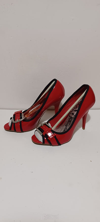 Xti - Chombinado - Ladies Heel - Front Buckle - Red - Brand New image 1