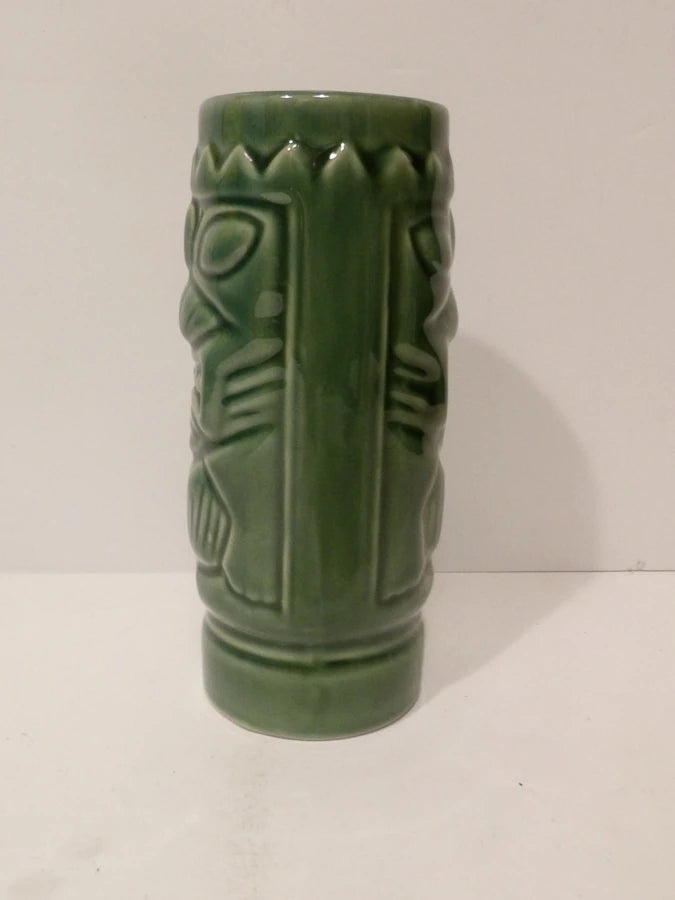Tiki - Sculptural Cocktail Drinkware - Green Ceramic - Collectable Mug - Unused Condition image 1