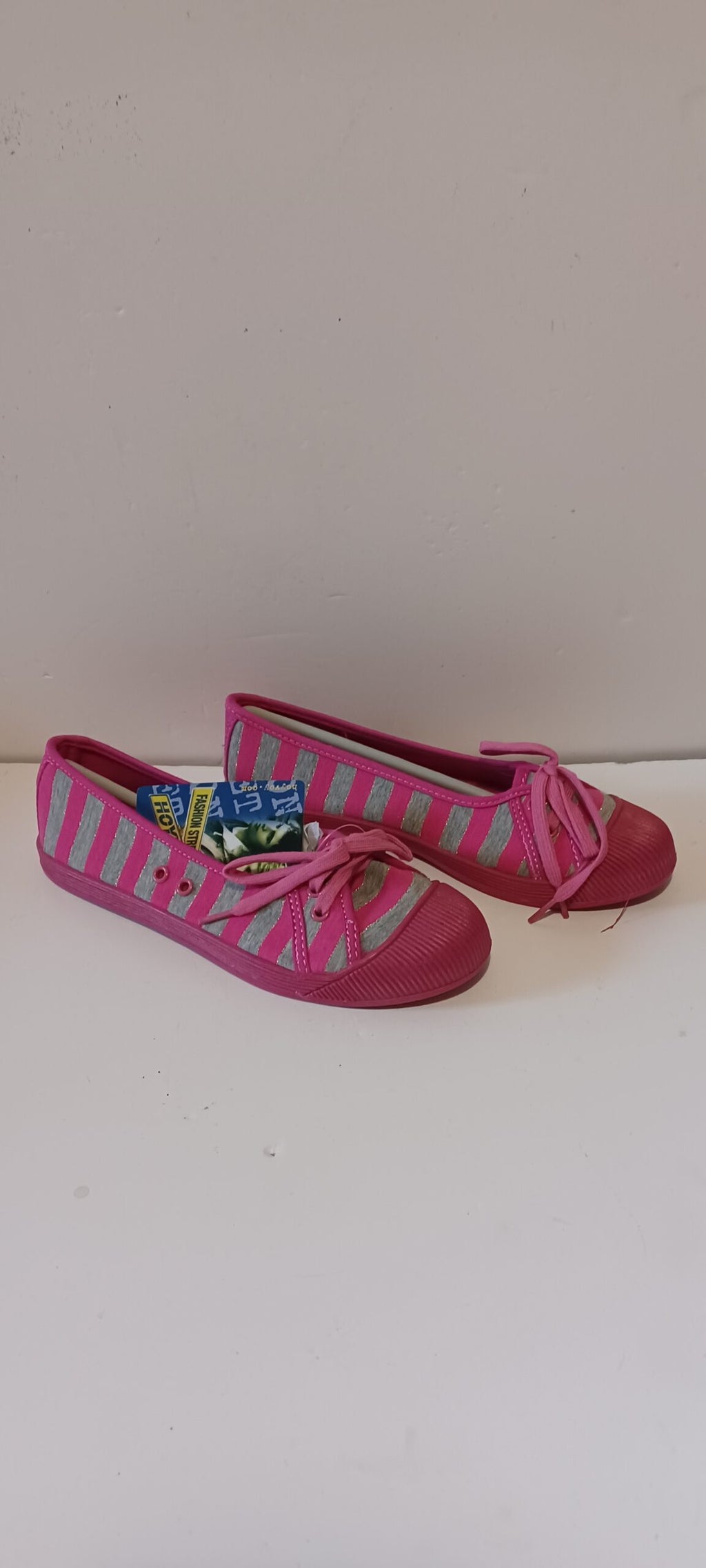 Hoyvoy - Textile - Fuchsia - Flat - Laced Up - Stripe - Brand New image
