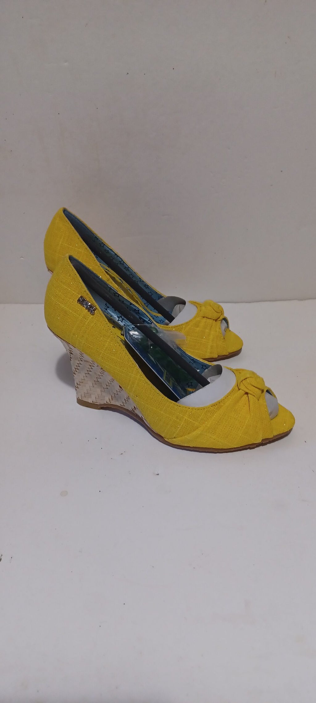 Hoyvoy - Textil Sparkle - Wedge - Toeless - Yellow - Brand New image 3
