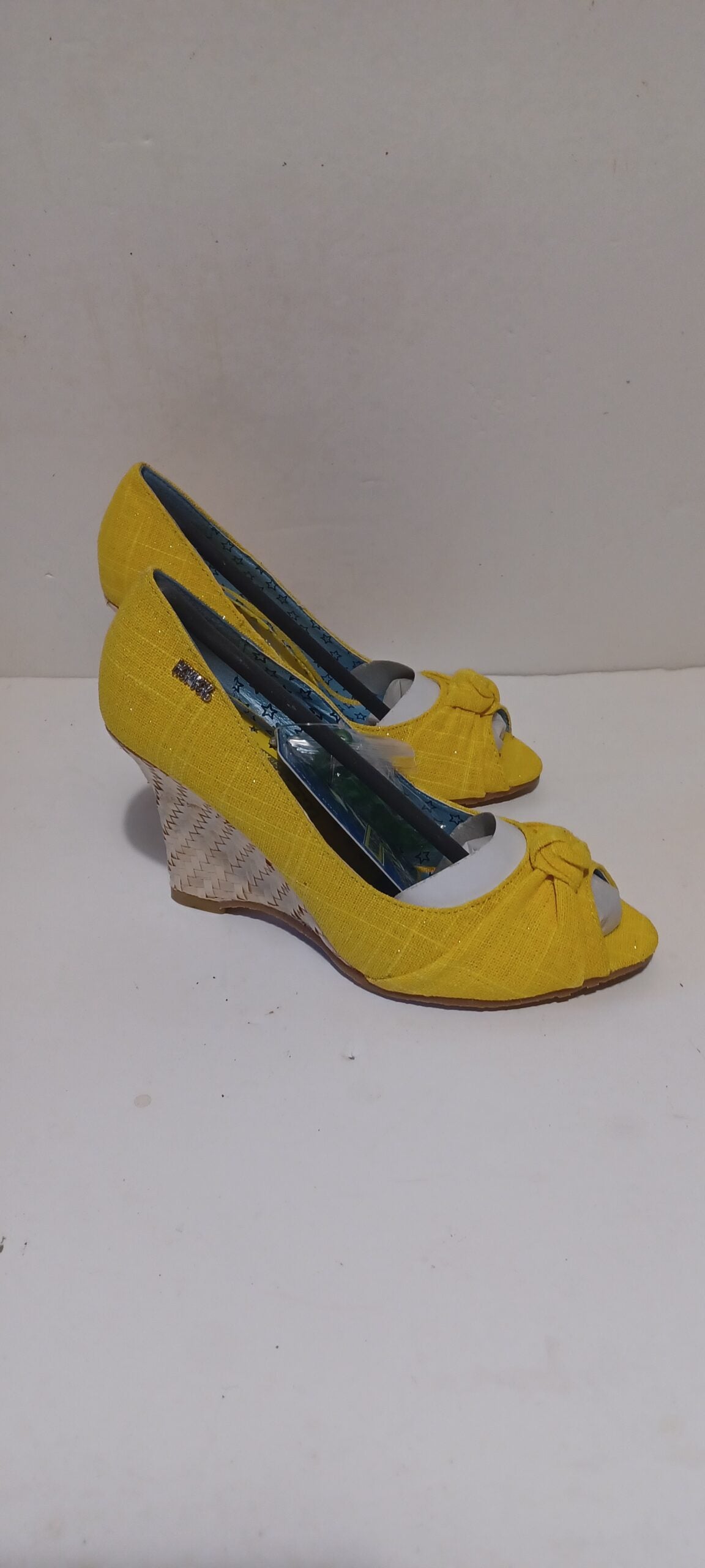 Hoyvoy - Textil Sparkle - Wedge - Toeless - Yellow - Brand New image 3