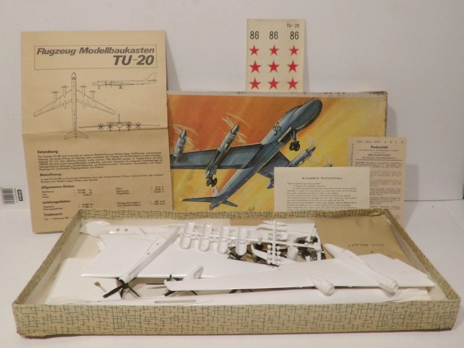 Tupolev TU-20 VEB Plasticart 1:100 Scale Soviet Aircraft Model Kit Appears Complete image 1