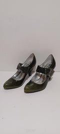 Xti - Charol - Ladies Heel - Front Button Strap - Green - Brand New - 7/40, Green image