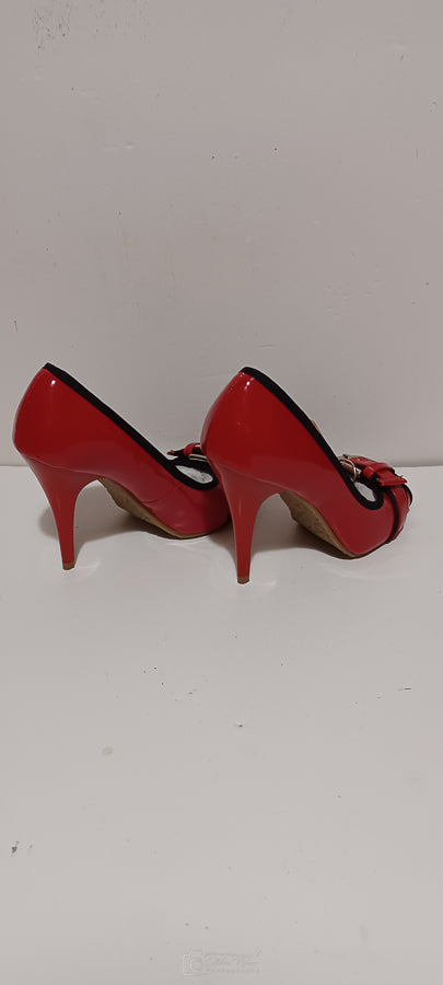 Xti - Chombinado - Ladies Heel - Front Buckle - Red - Brand New image 5